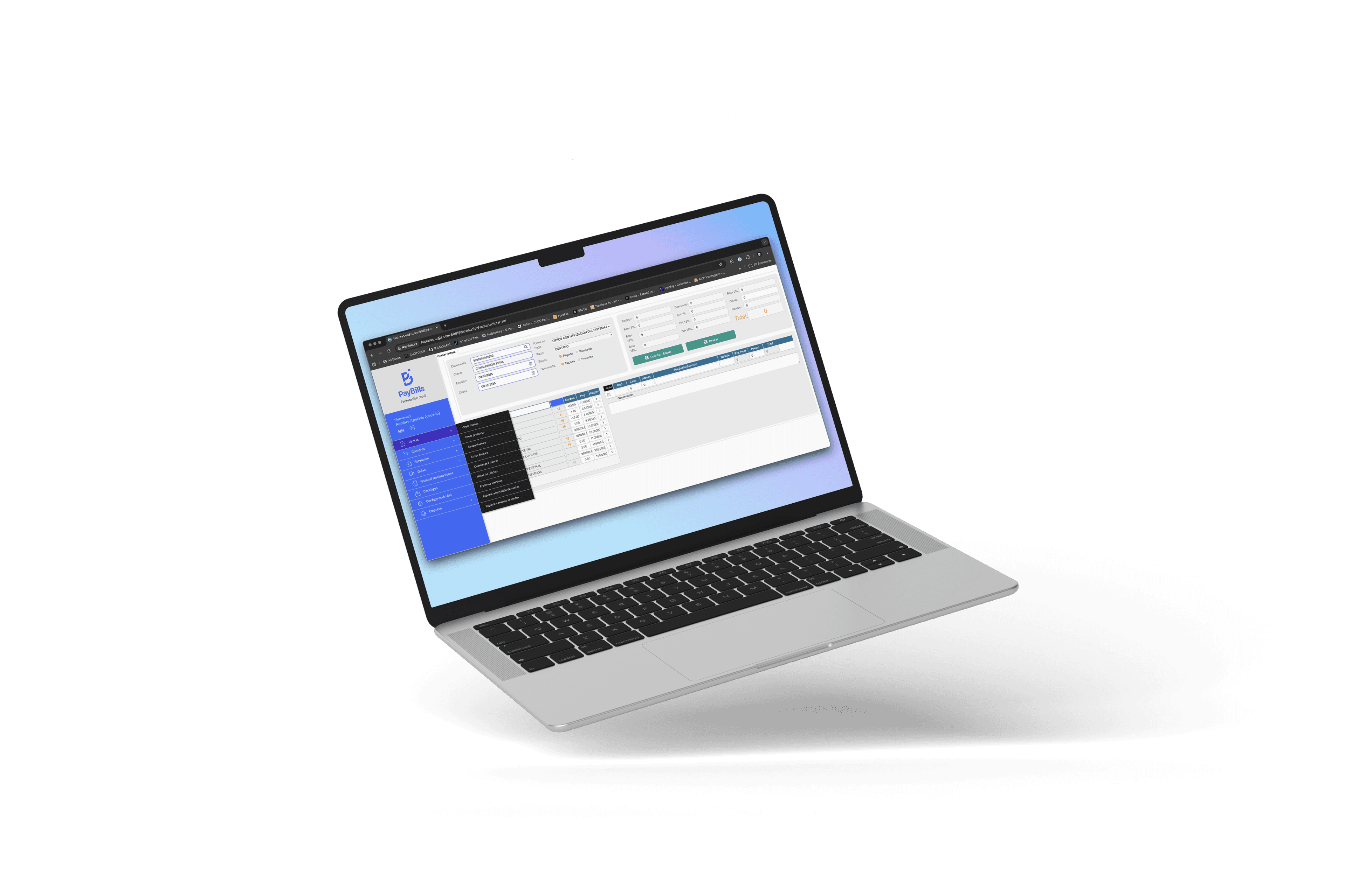 PayBills app mockup